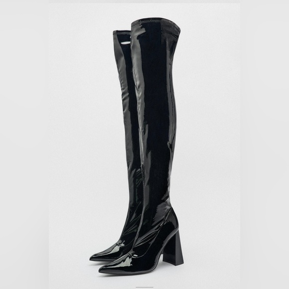 ZARA HIGH HEEL OVER THE KNEE BOOTS - Picture 3 of 5